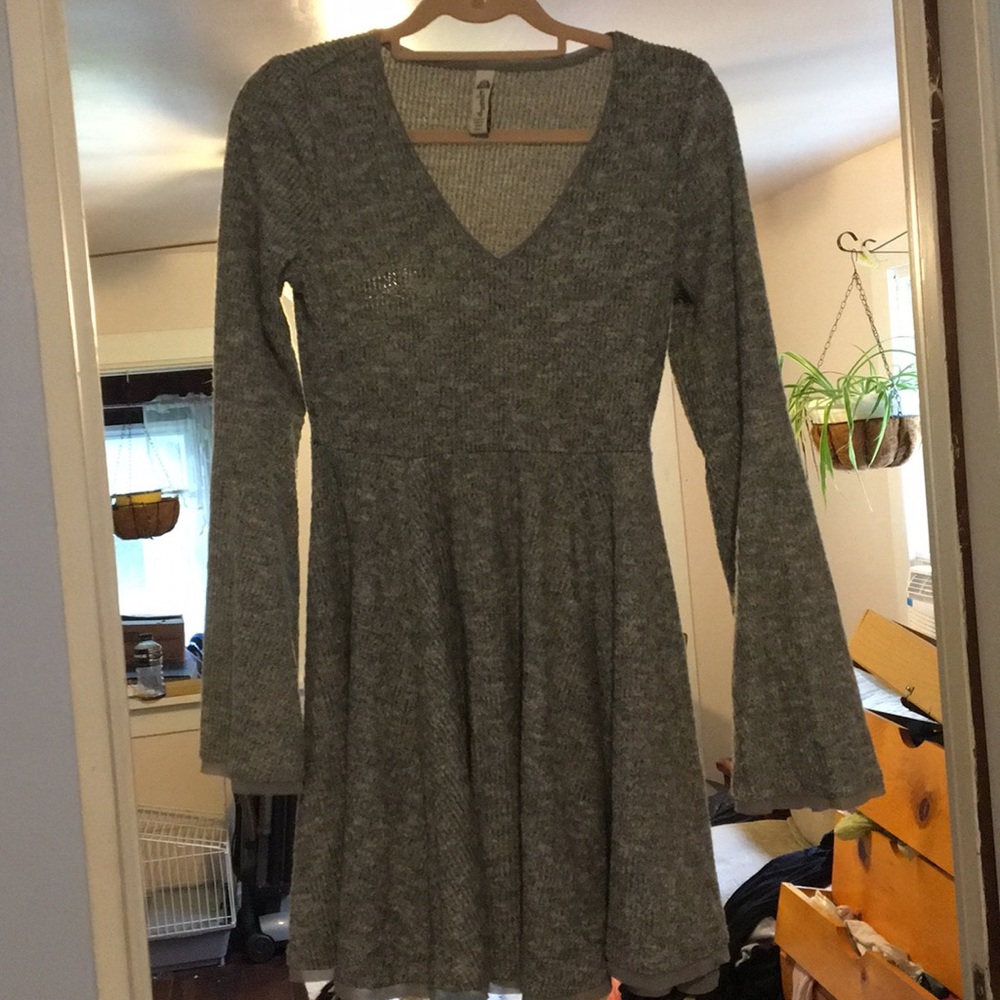 SZ LG SUPER CHTE SWEATER DRESS~ BOHO BELL SLEEVES!